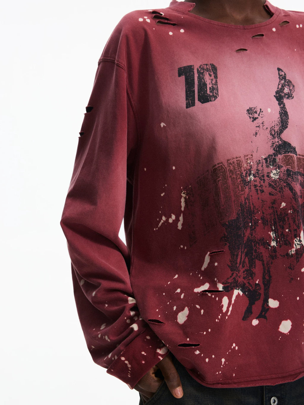 PEOPLESENSE Retro Ink Splashing Old Long Sleeves