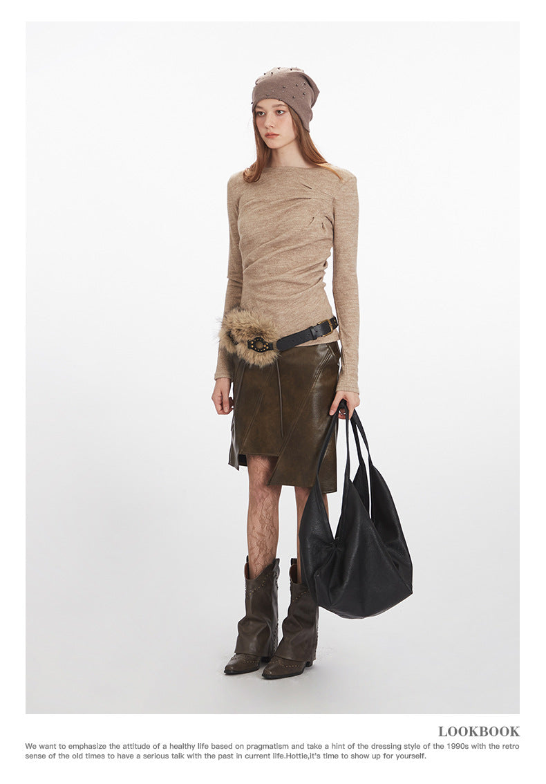 Nariele Irregular Slim Fit Waist Long Sleeves