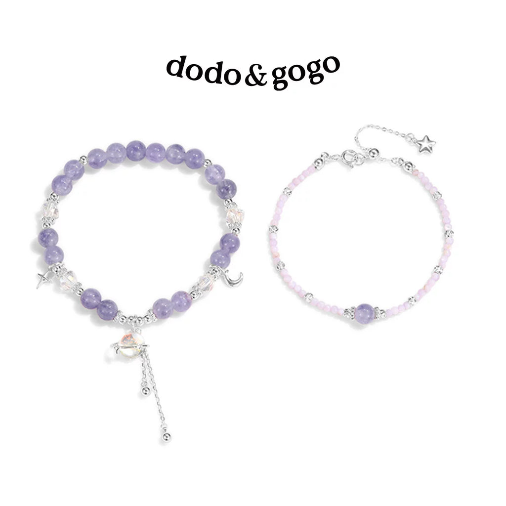 DODOGOGO Star and Moon Crystal Premium Stacking Bracelet