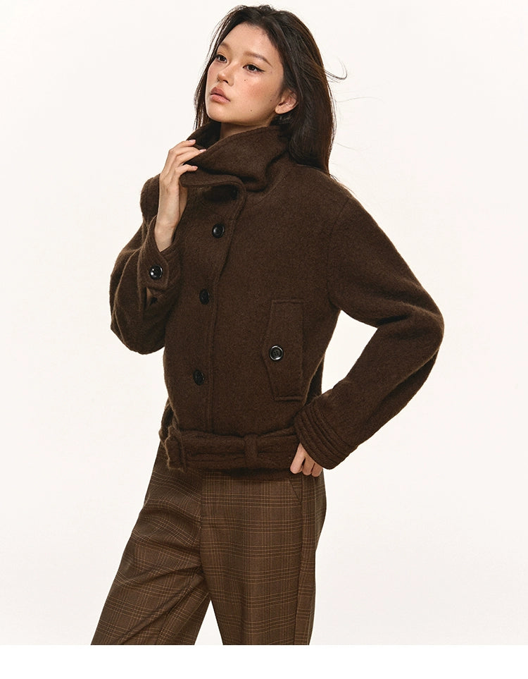 Anna aneae wool short double-sided woolen coat