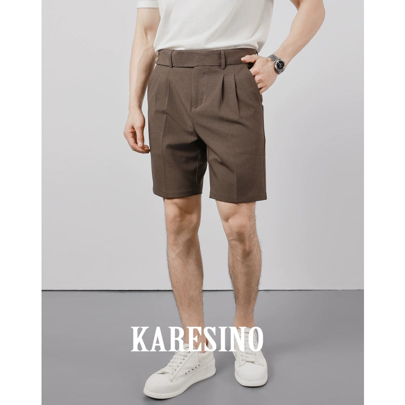 KARESINO Casual Straight-leg Slim-fit Anti-wrinkle Five-point Pants