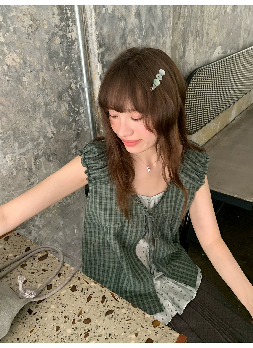 KANO Stacked Suspender Plaid Shirt Set