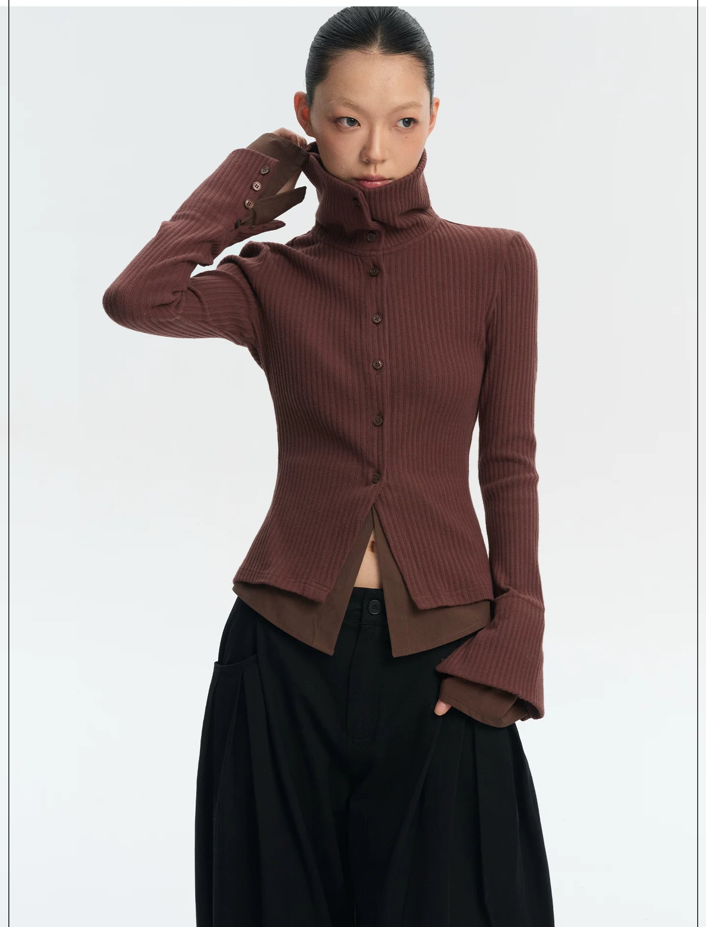 LINY LIBERTY Fake Two Pieces Waist Thin High Elastic Long Sleeves