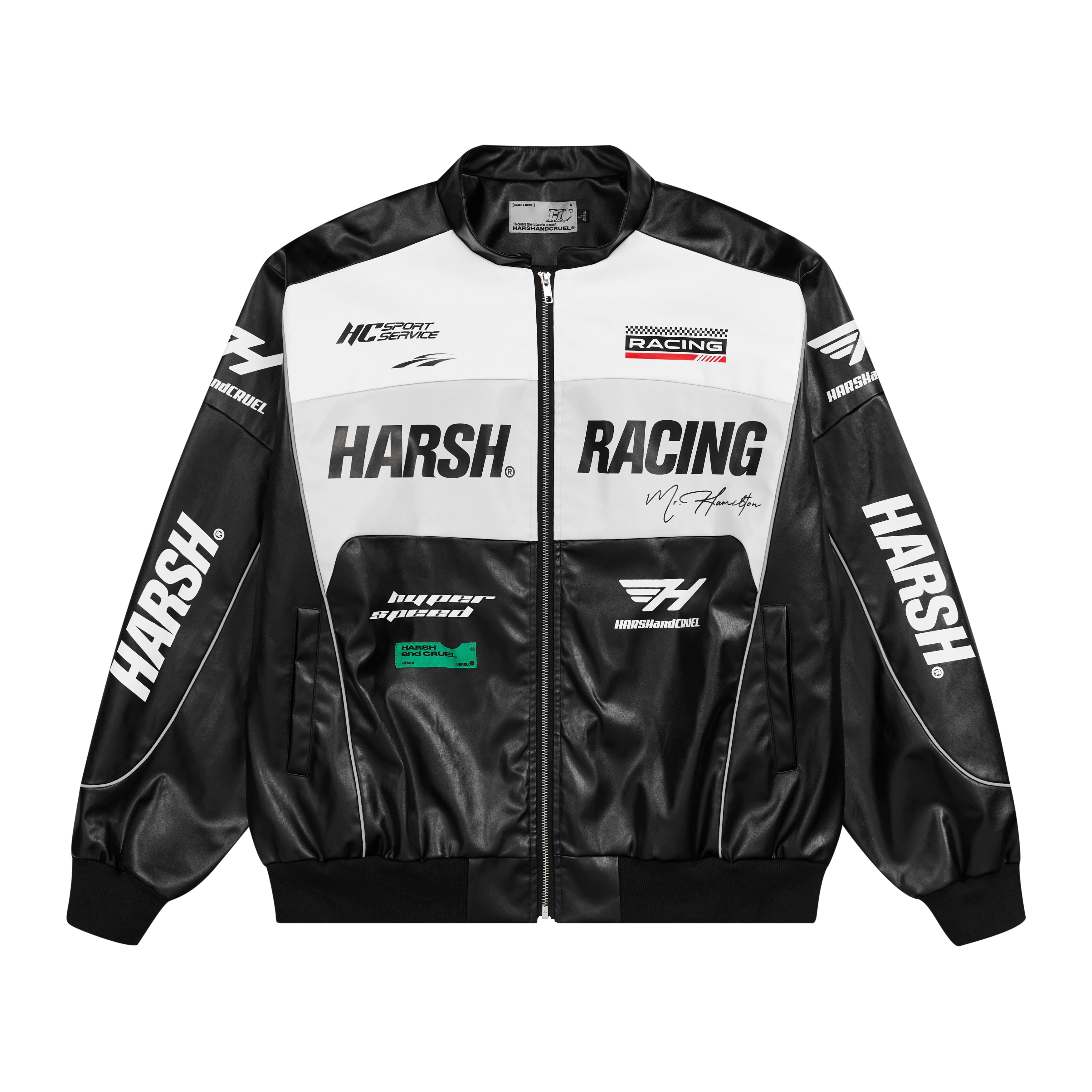 Harshandcruel Vintage Racing Suit Faux Leather Jacket