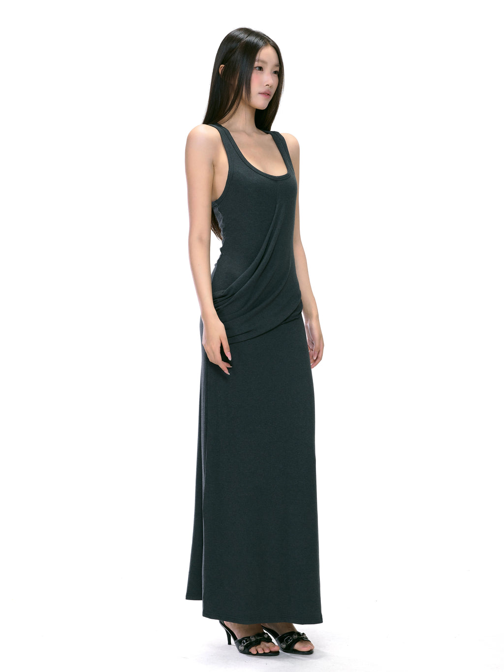 WITHMIN Sleeveless Pleated Vest Dress