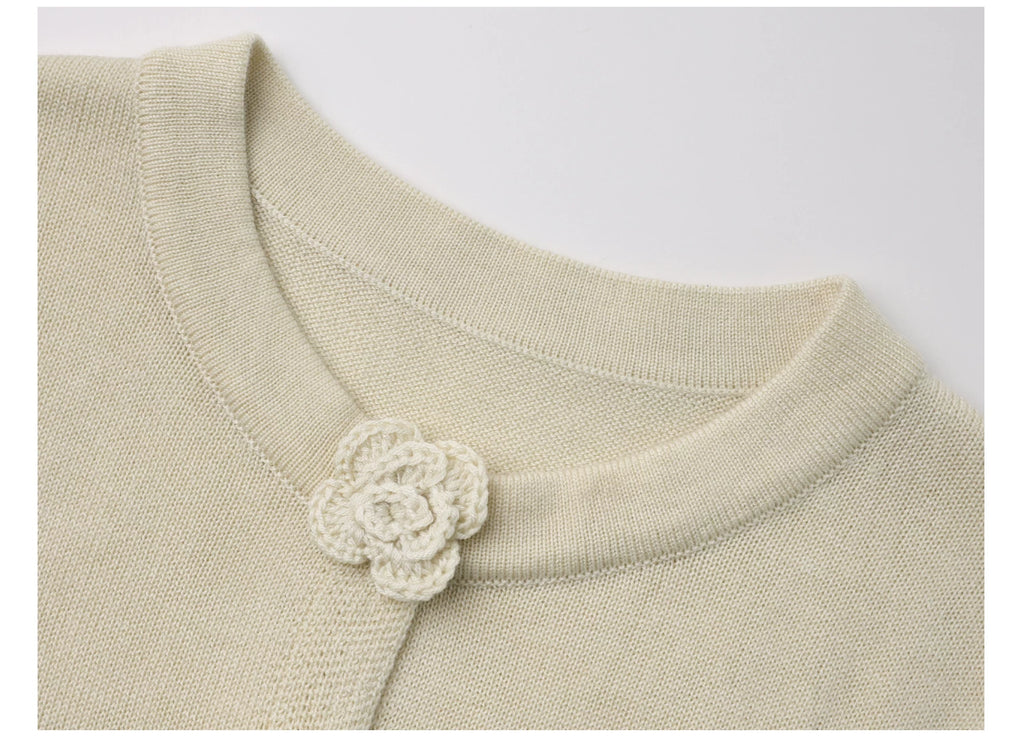 EIGHTHMONTH Three-dimensional Floral Button Knit