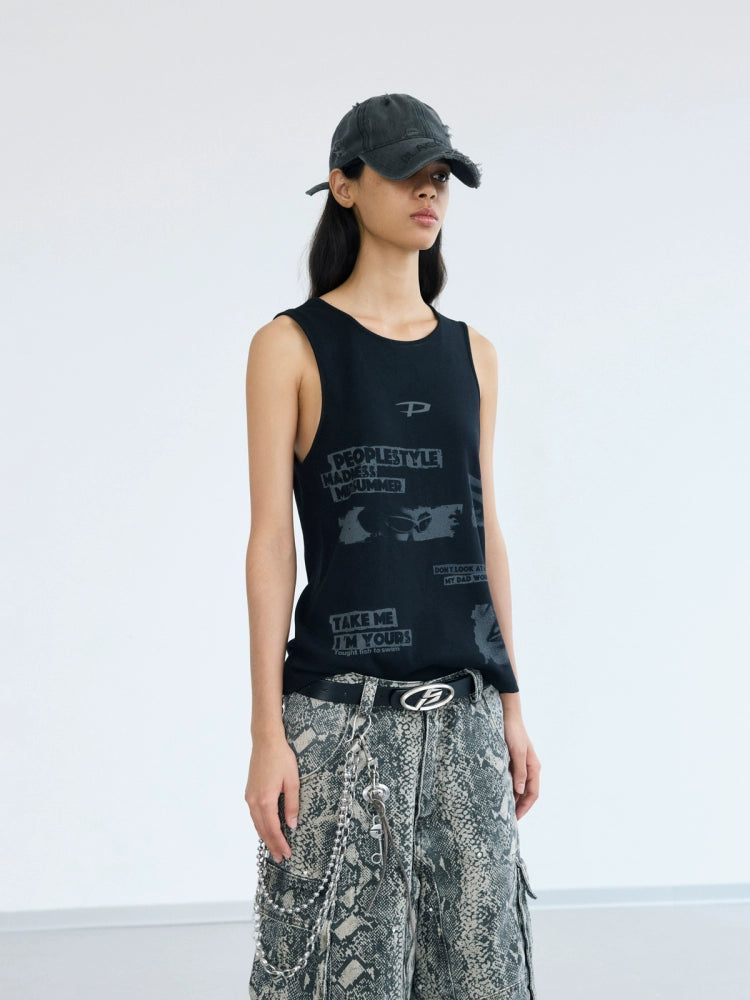 PEOPLESTYLE Graffiti Pit Strip Knitted Vest
