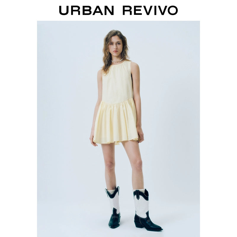 URBAN REVIVO Multi-strap Cotton Sleeveless Dress