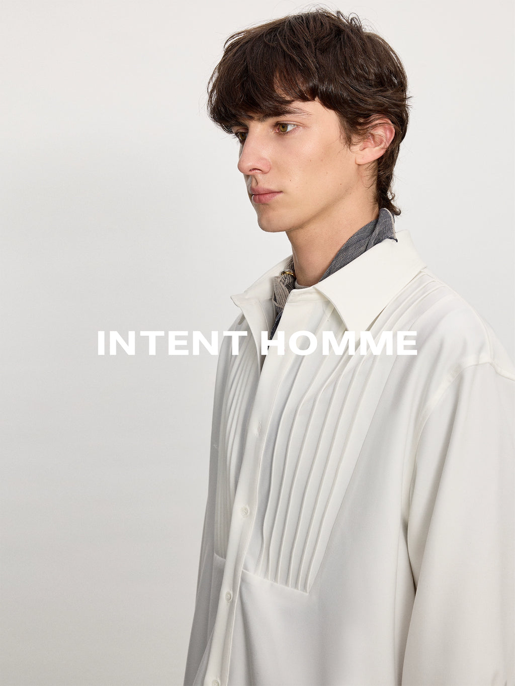 INTENT Minimal Anti-wrinkle Short Wide Lapel Long Sleeve