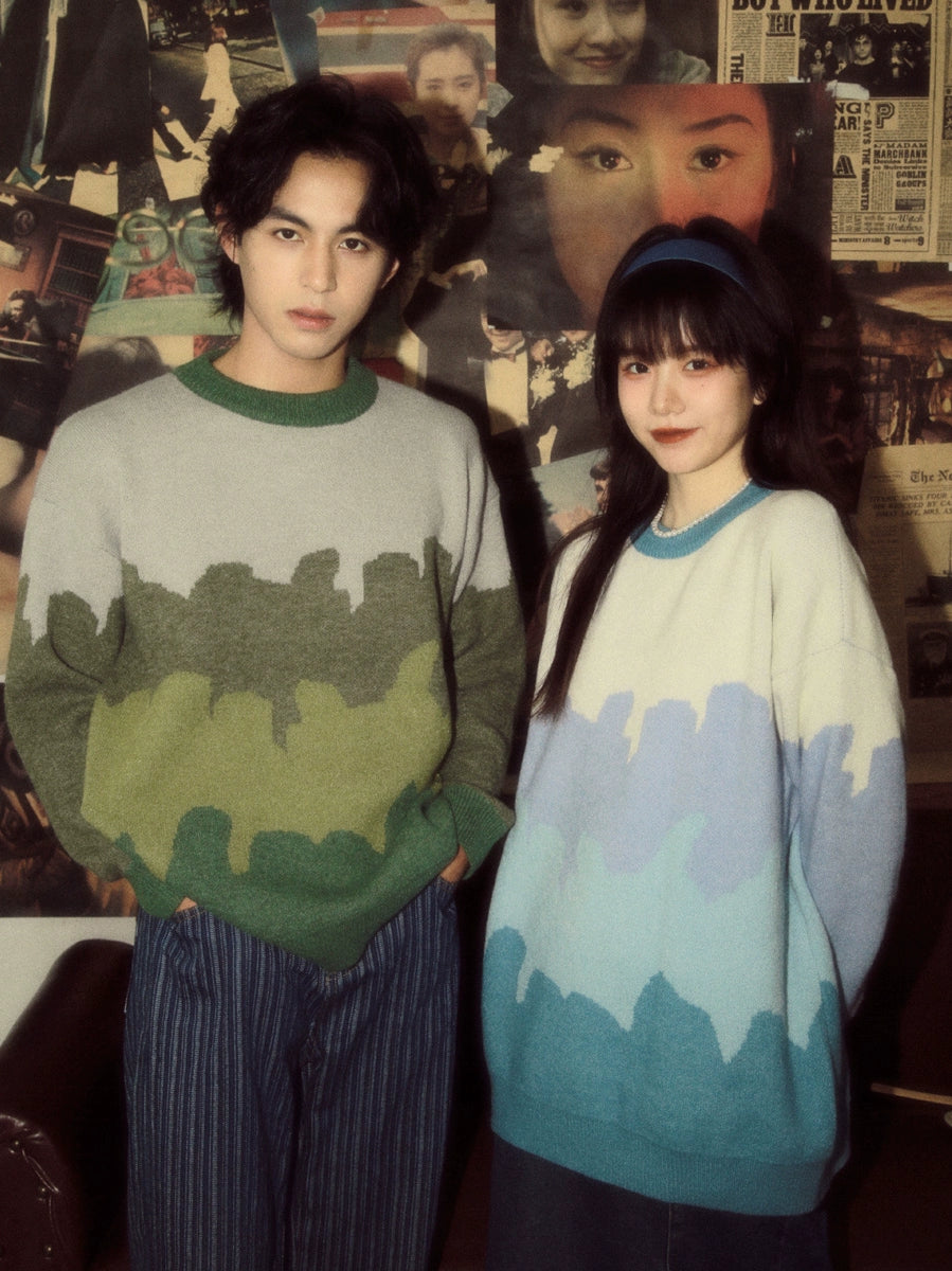 ALOHA Vintage Lazy Wave Striped Sweater