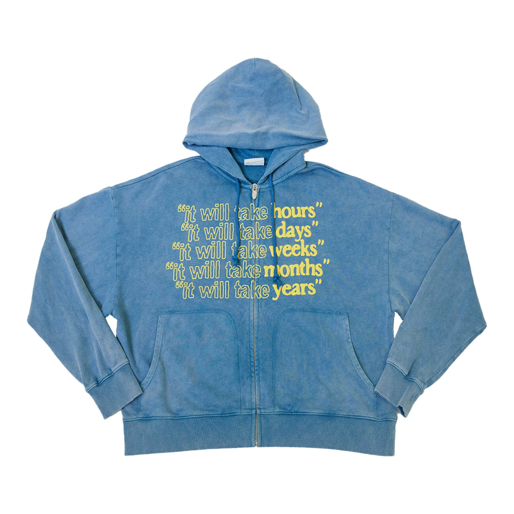 WHOOSIS English Print Zip-up Hoodie Sweater