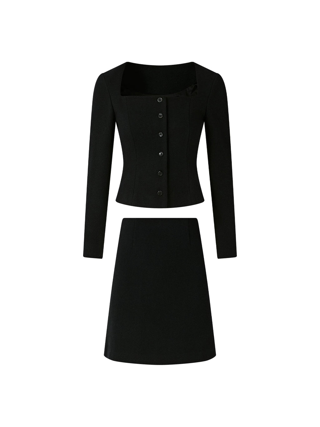 FINDYAWINGS Temperament Square Collar Small Fragrant Skirt Set