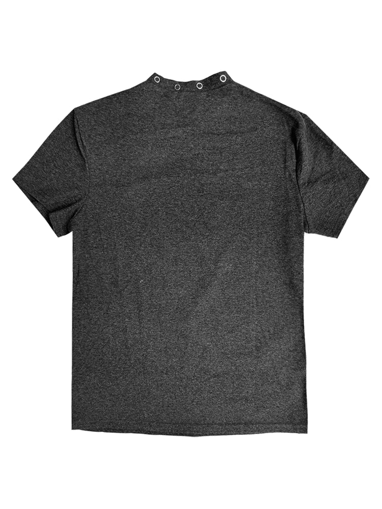 Sosick Metal Buckle Crossed Shoulder Knitted Slim Fit Tee