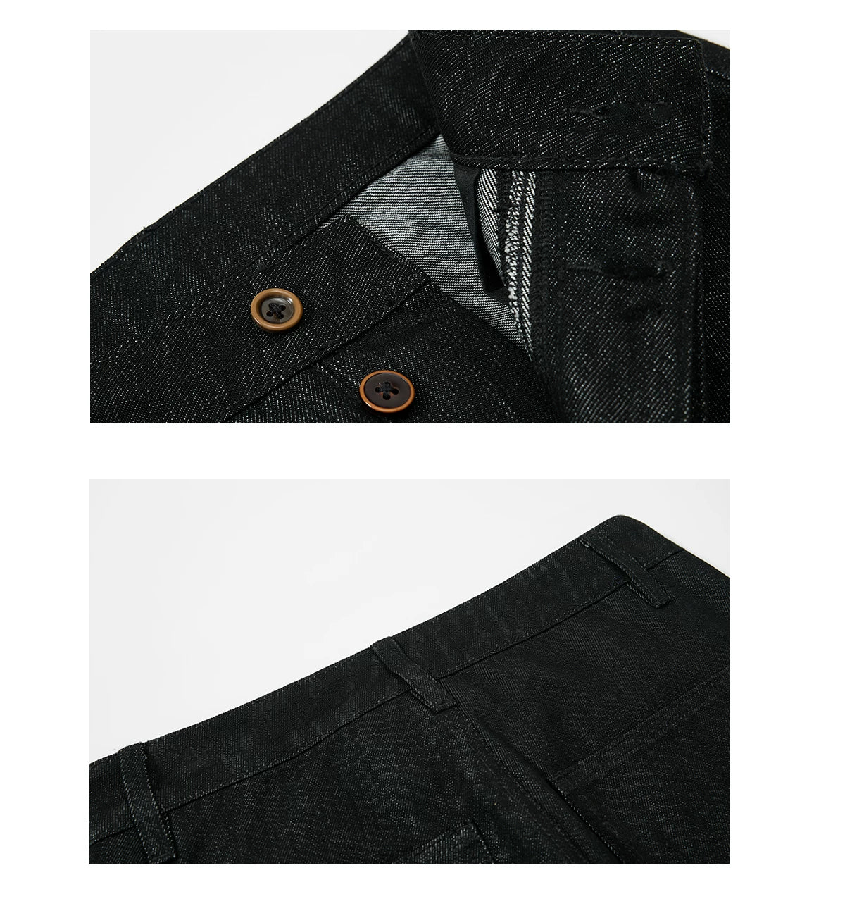 Sameuoo Asymmetrical Breasted Denim Straight-leg Pants