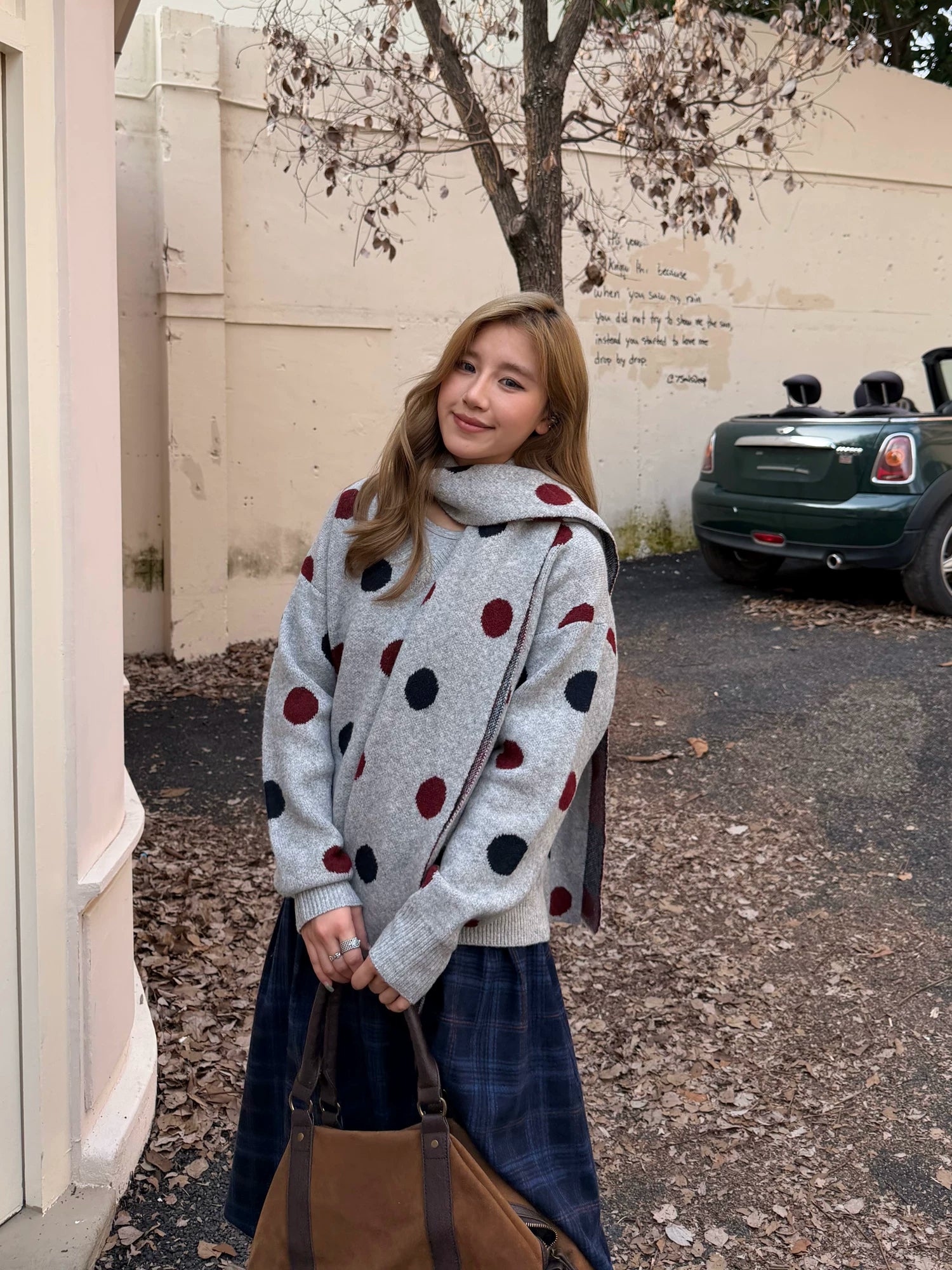 CCYE Polka Dot Lazy Wind with Scarf Sweater