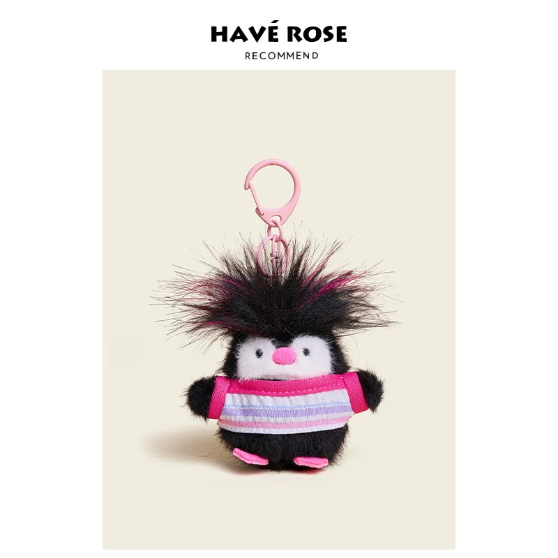 HAVEROSE Straight-A Student Penguin Bag Keychain Plush Pendant
