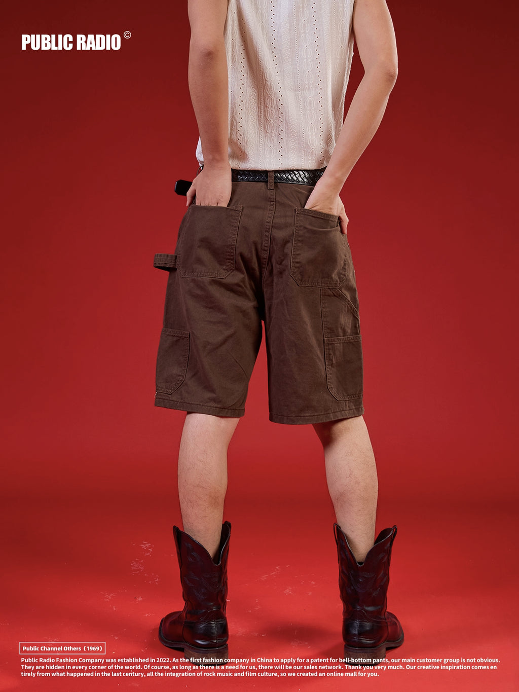 PUBLICRADIO Retro Tooling Ear-hanging Silhouette Shorts