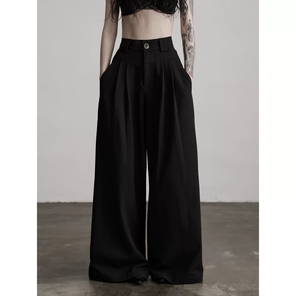 INDULGE Loose Versatile Wide Leg Casual Straight Pants
