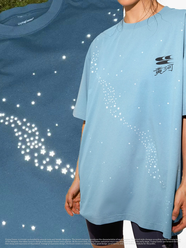 CryingCenter Galaxy Star Sports Quick Drying Short Sleeve