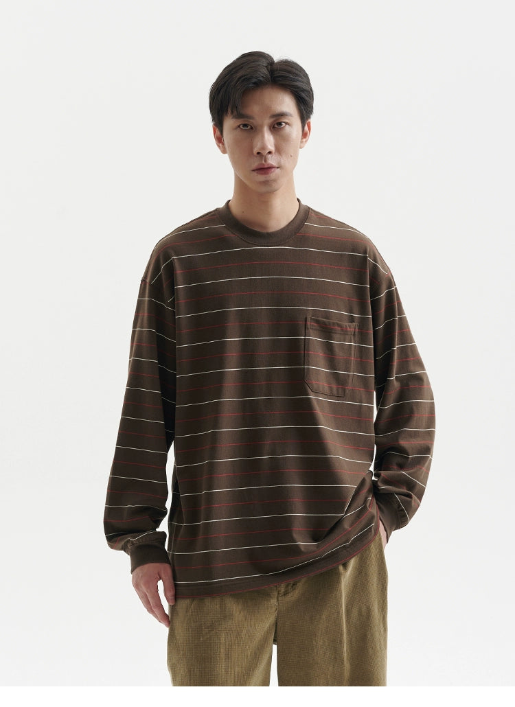 BUTTBILL Contrast Striped Vintage Long Sleeve