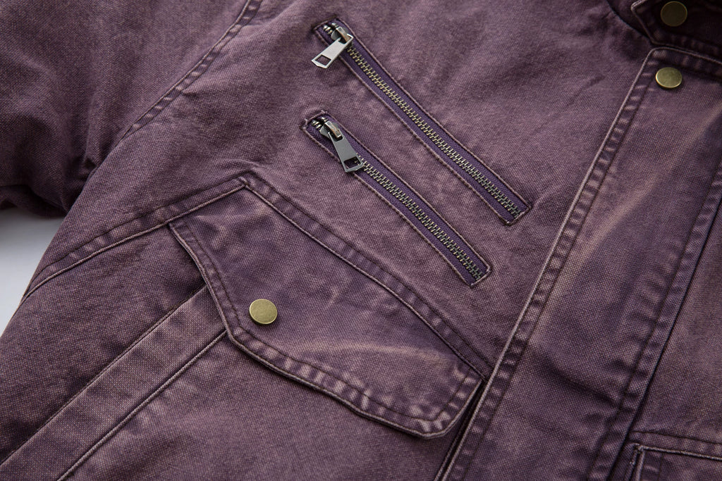 Saimt Retro Stand Collar Workwear Jacket