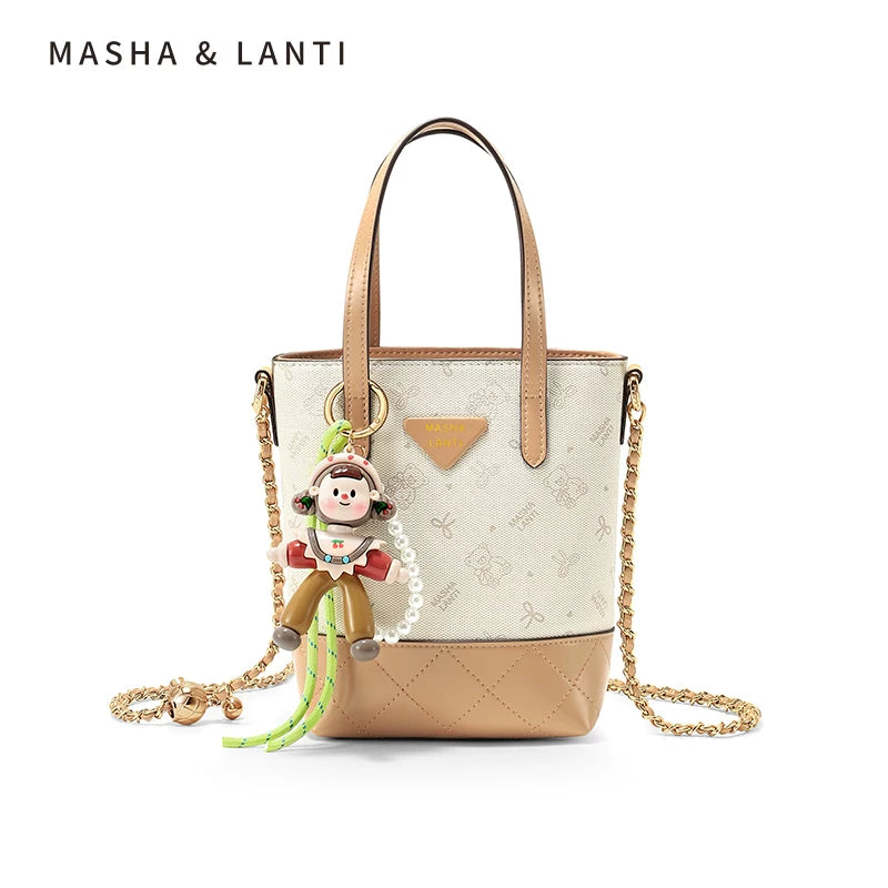Masha Lanti Chain Bear Crossbody Bag