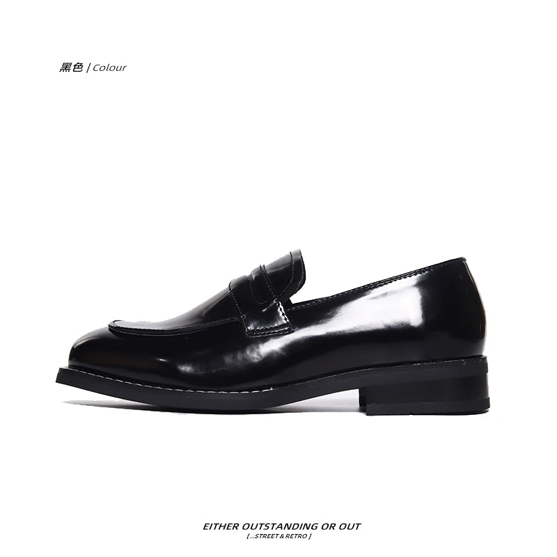 SHENLV STUDIO Minimalist Open Round Head Leather Shoes