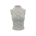 Veryrareme Lace Stand-Up Collar Sleeveless Vest