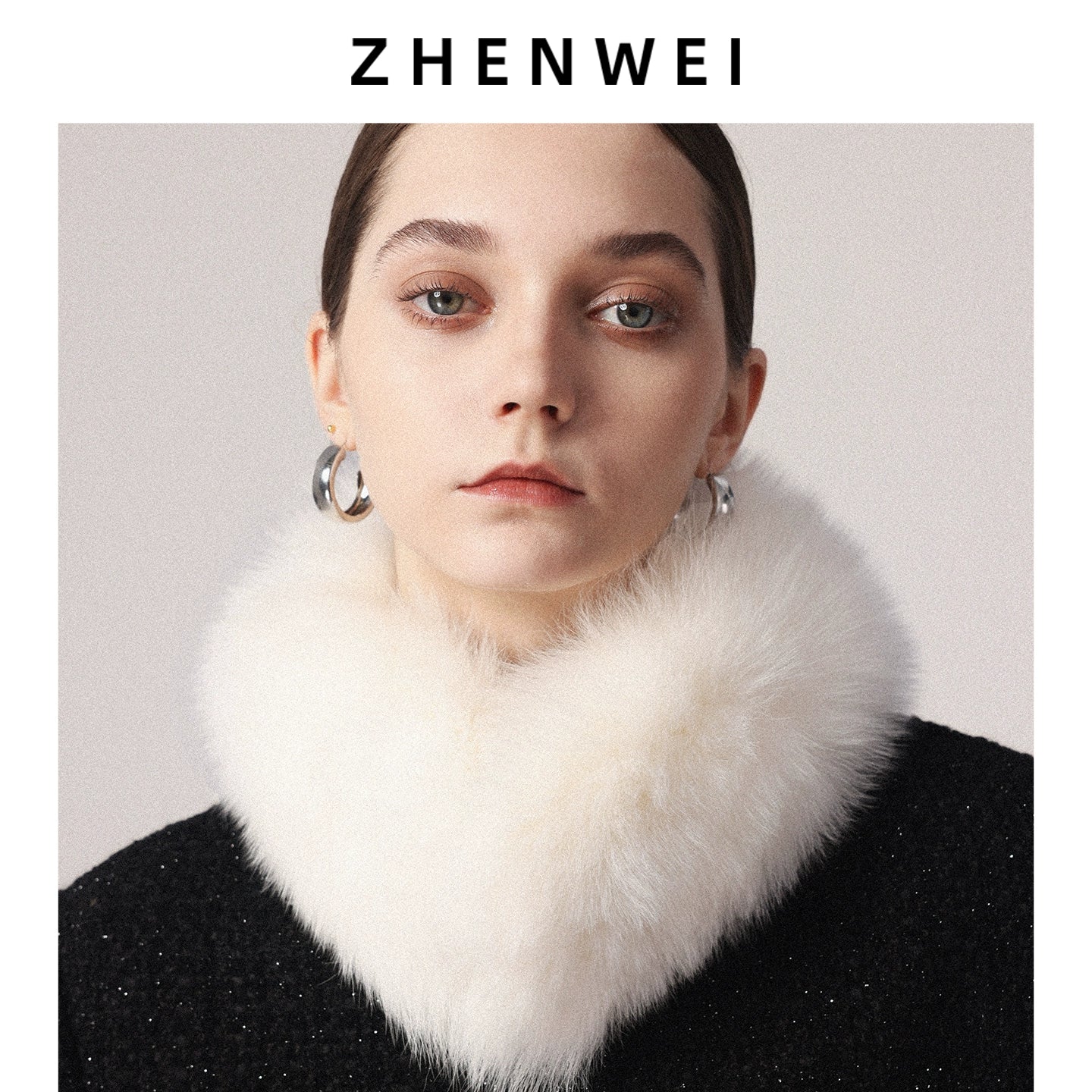 ZHENWEI Real Fox Fur Scarf