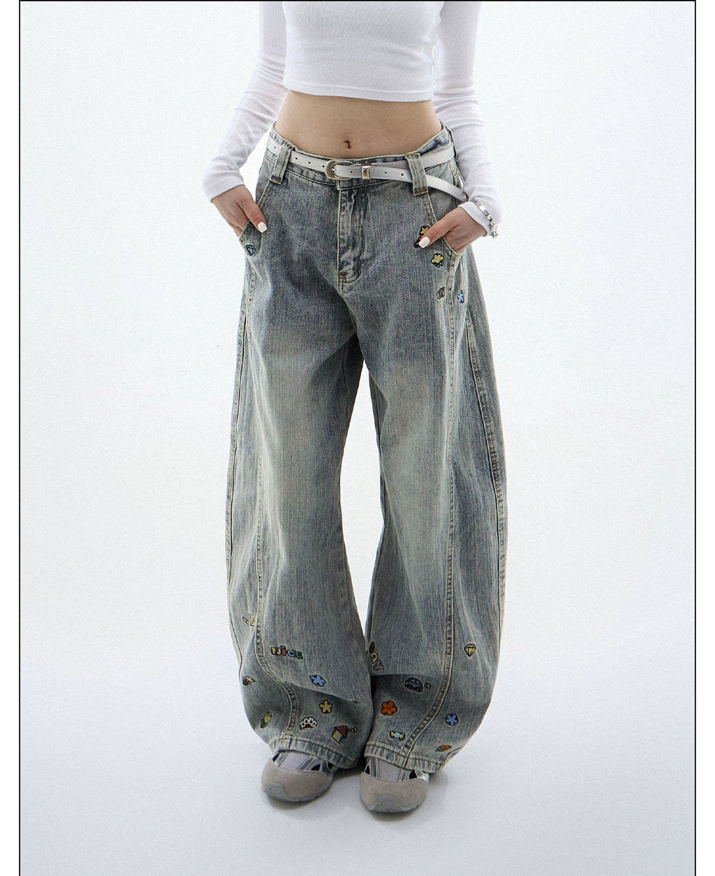 CHANT2nd Cartoon Embroidered Loose Jeans