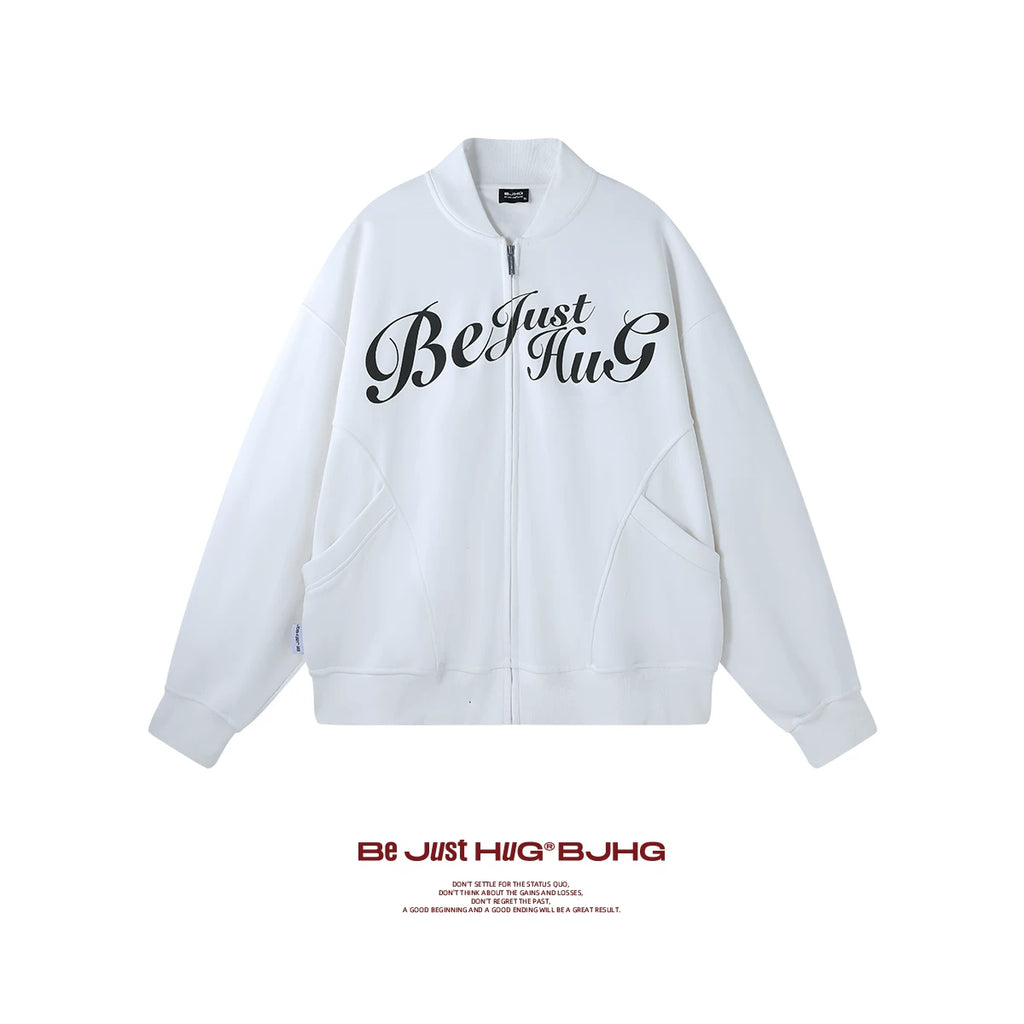 BJHG Design Sense Baseball Knitted Cardigan Jacket