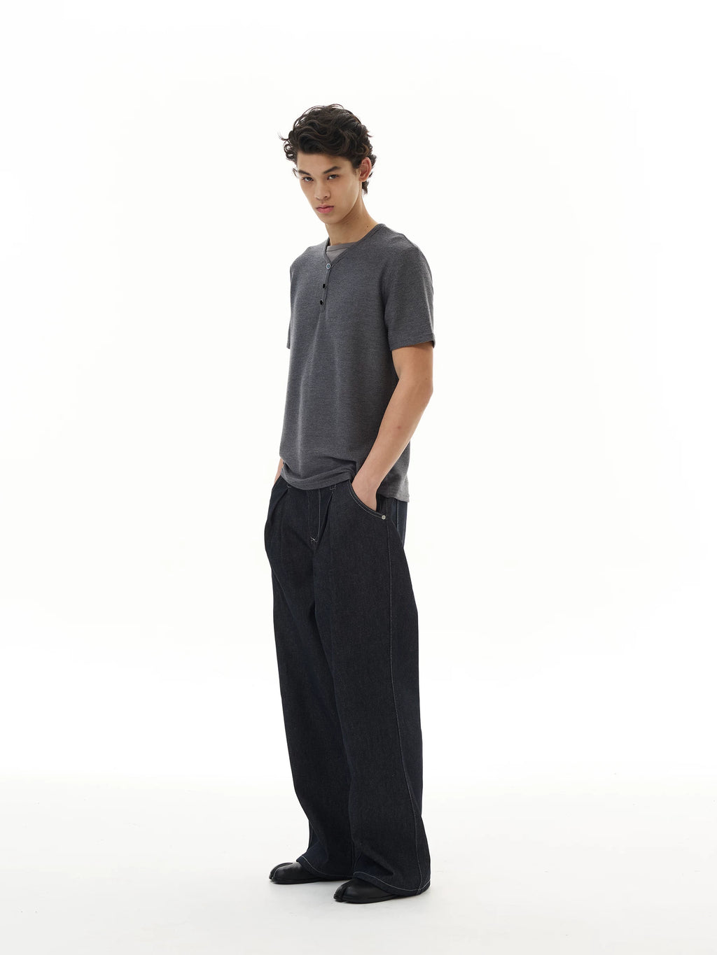 WLNEXT Fake Two Front Shoulder Tee