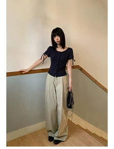 KANO Contrasting Color Casual Short-sleeved Suit