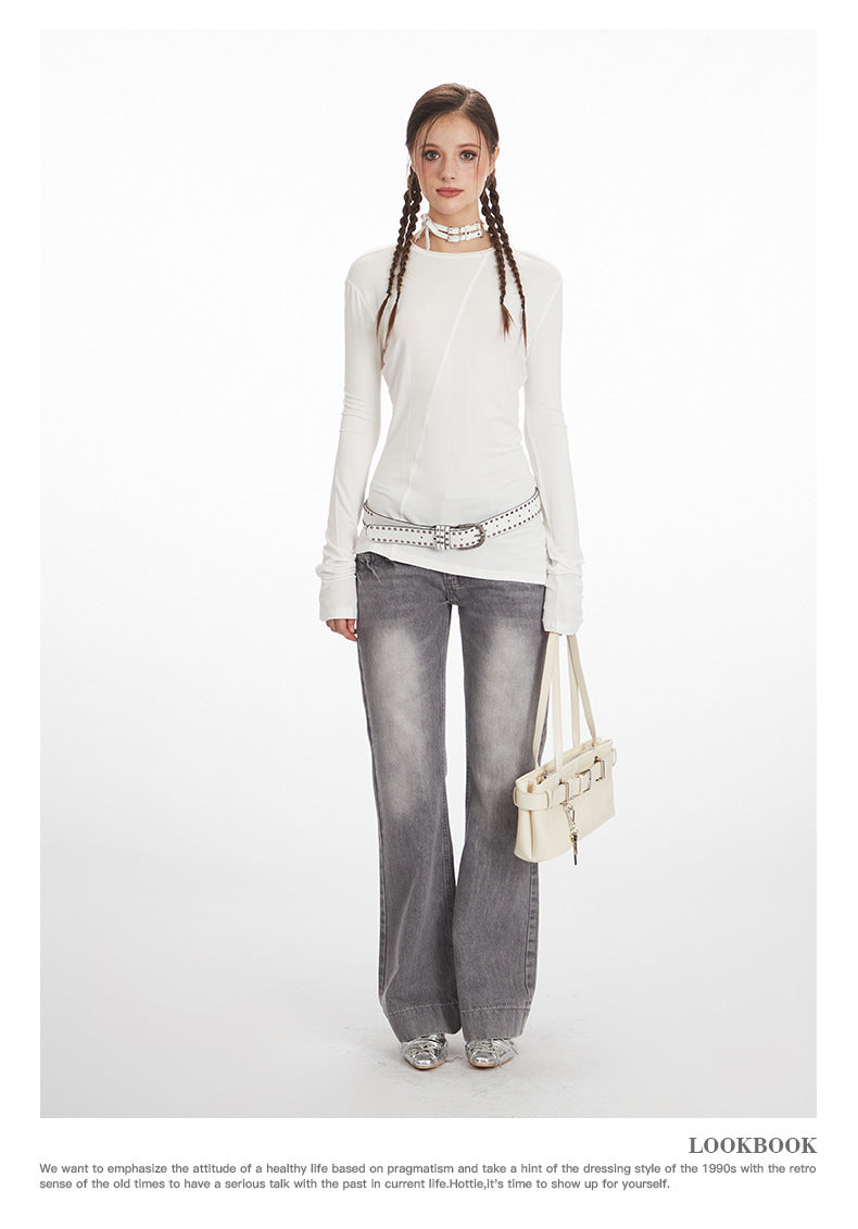 Nariele Slim Skinny Irregular Long Sleeves