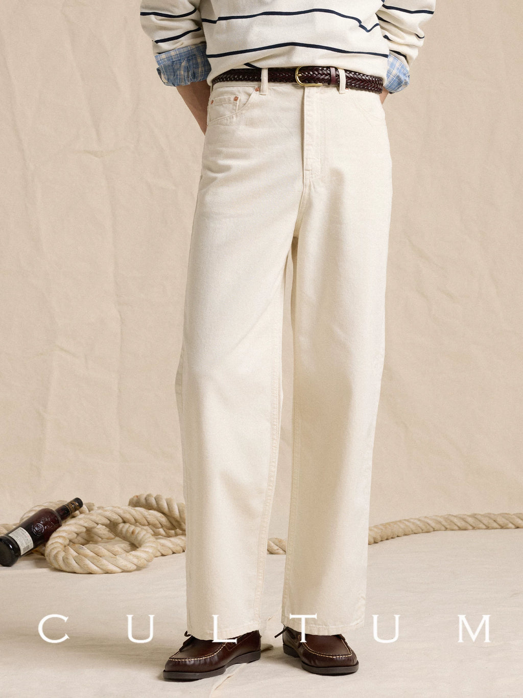 CULTUM High Waist Loose Straight Wide Leg Jeans