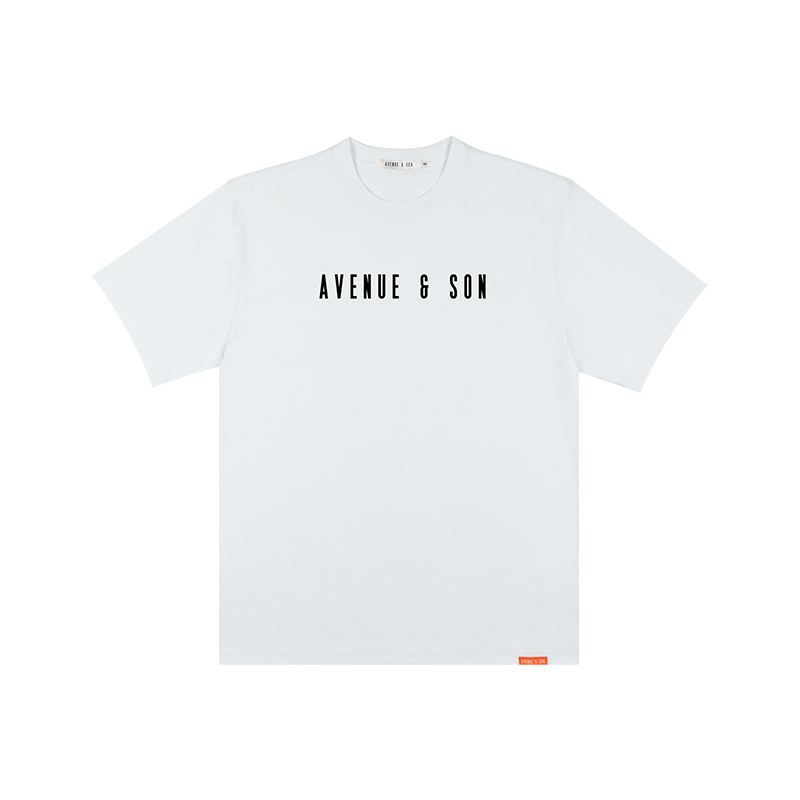 AVENUESON Crew Neck Loose Casual Simple Letter Tee