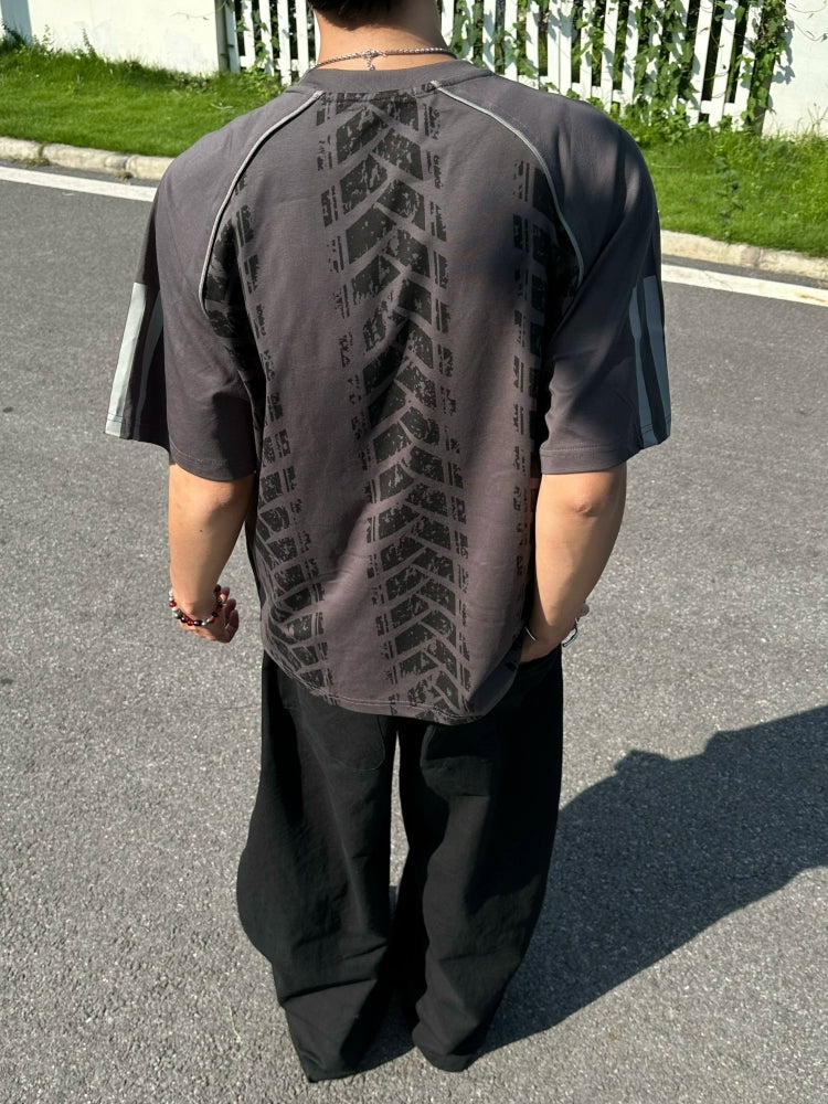 BeOurRule Vintage Tire Striped Sports Tee