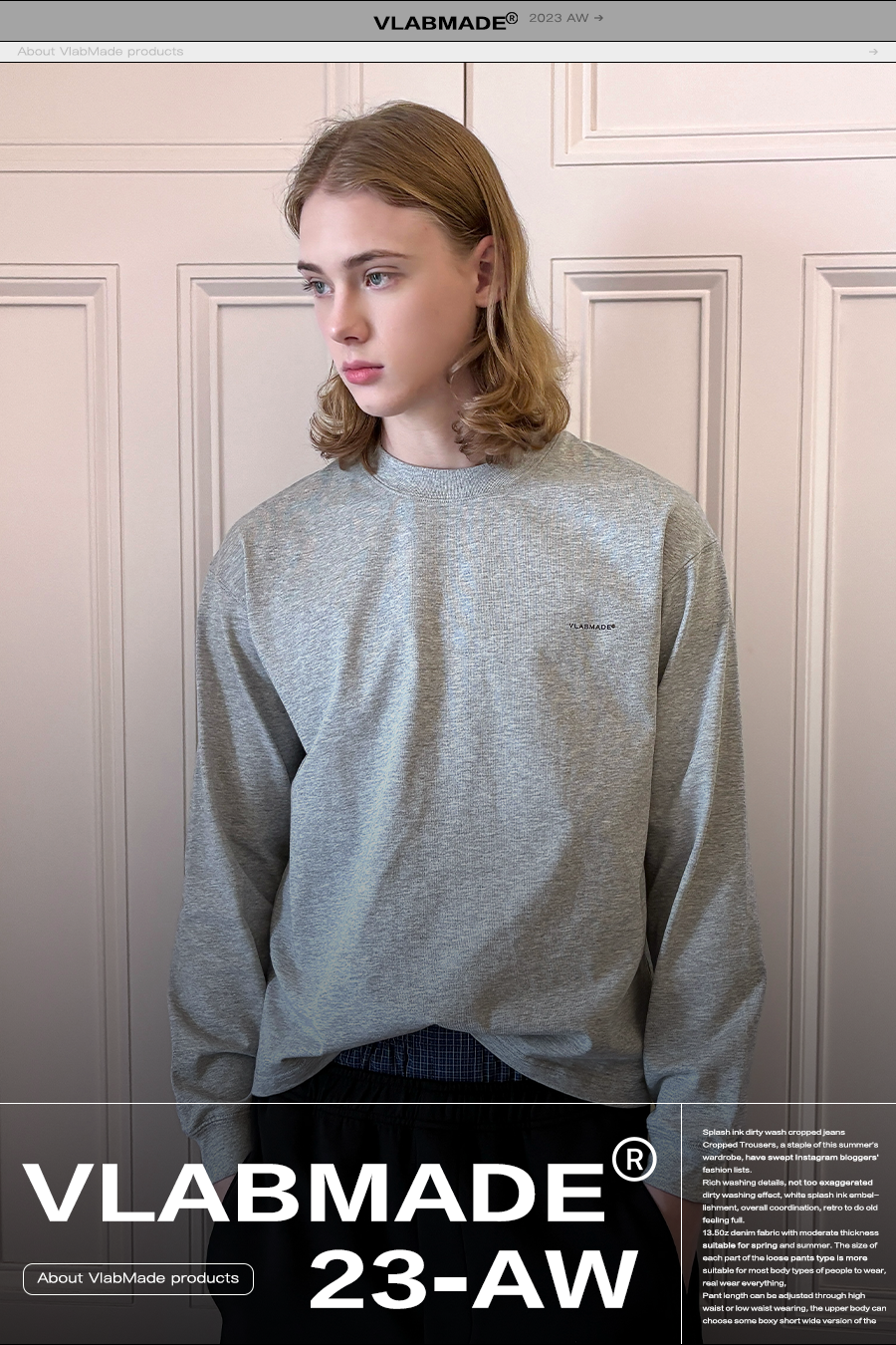 VLABMADE Simple and High-end Small Logo Printing Long Sleeve