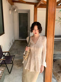 KELIFAN Vintage Lace Edge Long Sleeve