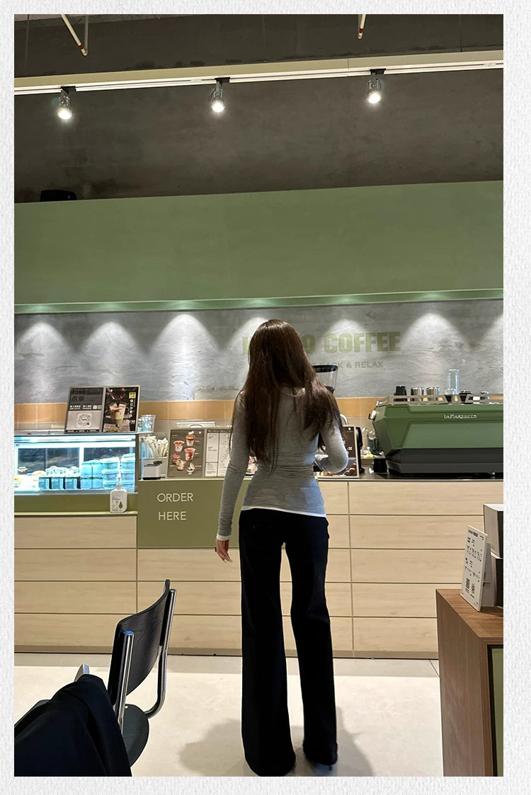 Popchee Low-rise Wide-leg Slim Jeans