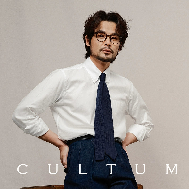 CULTUM ROWING CLUB Washed Oxford Spun Button-Neck Long Sleeve Shirt