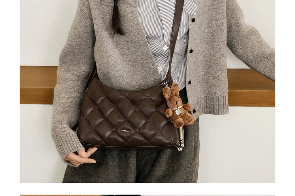 JUST STAR Relaxed Soft Leather Underarm Bag