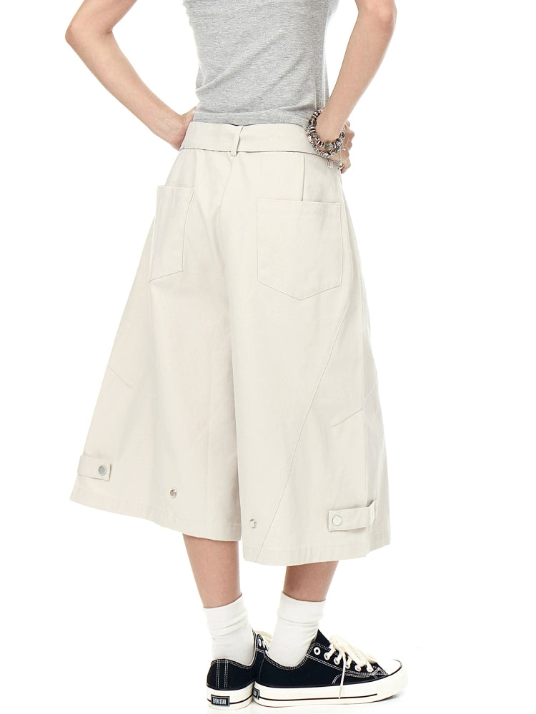 BLACKLISTS Niche Deconstructed Plaid Belt Tooling Shorts