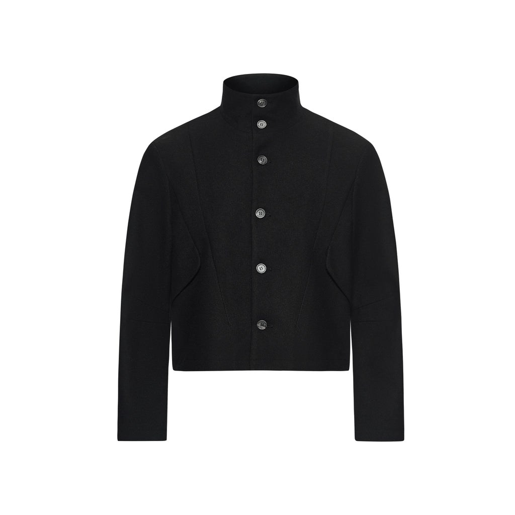 SOUTHFISH Vintage Stand-up Collar Tweed Short Jacket