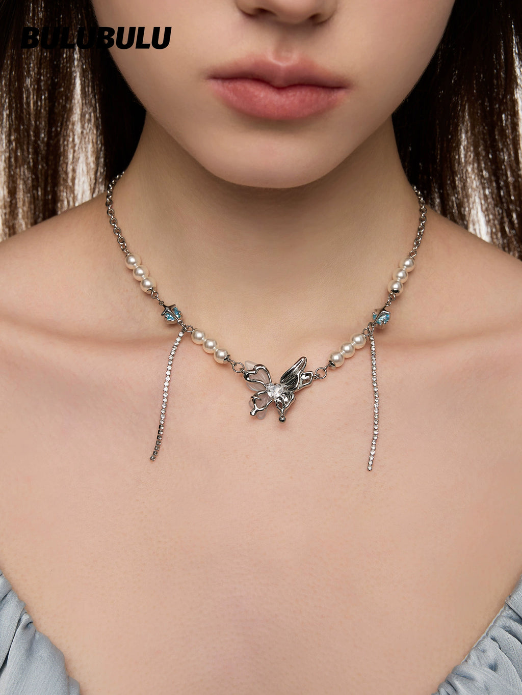 BULUBULU Pearl Chain Splicing Necklace