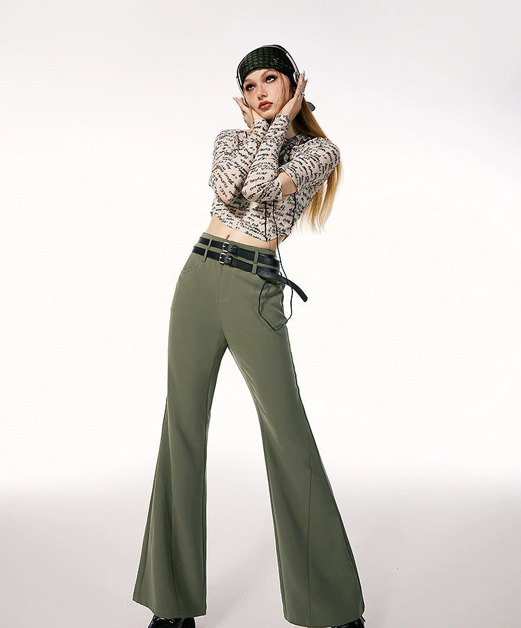 Imone Simple and Thin High-waisted Micro-pull Pants