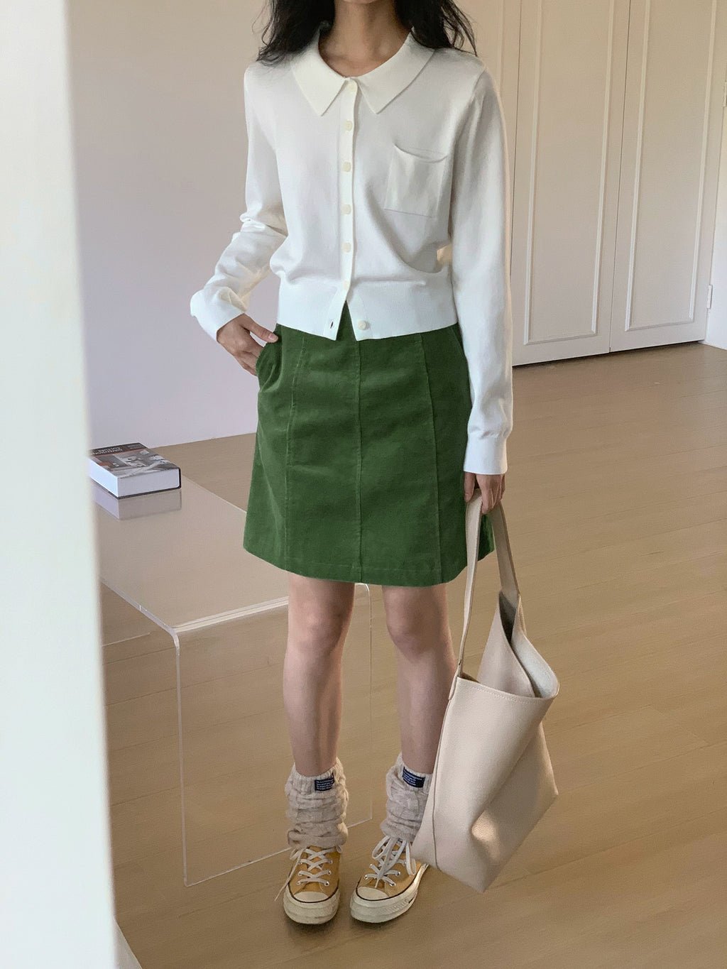 EIGHTHMONTH Casual Corduroy Skirt