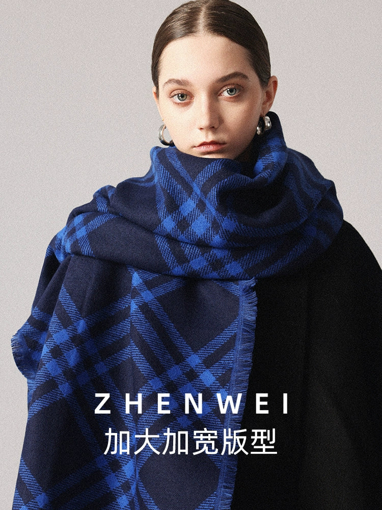 ZHENWEI Widened Large Shawl Plaid Scarf