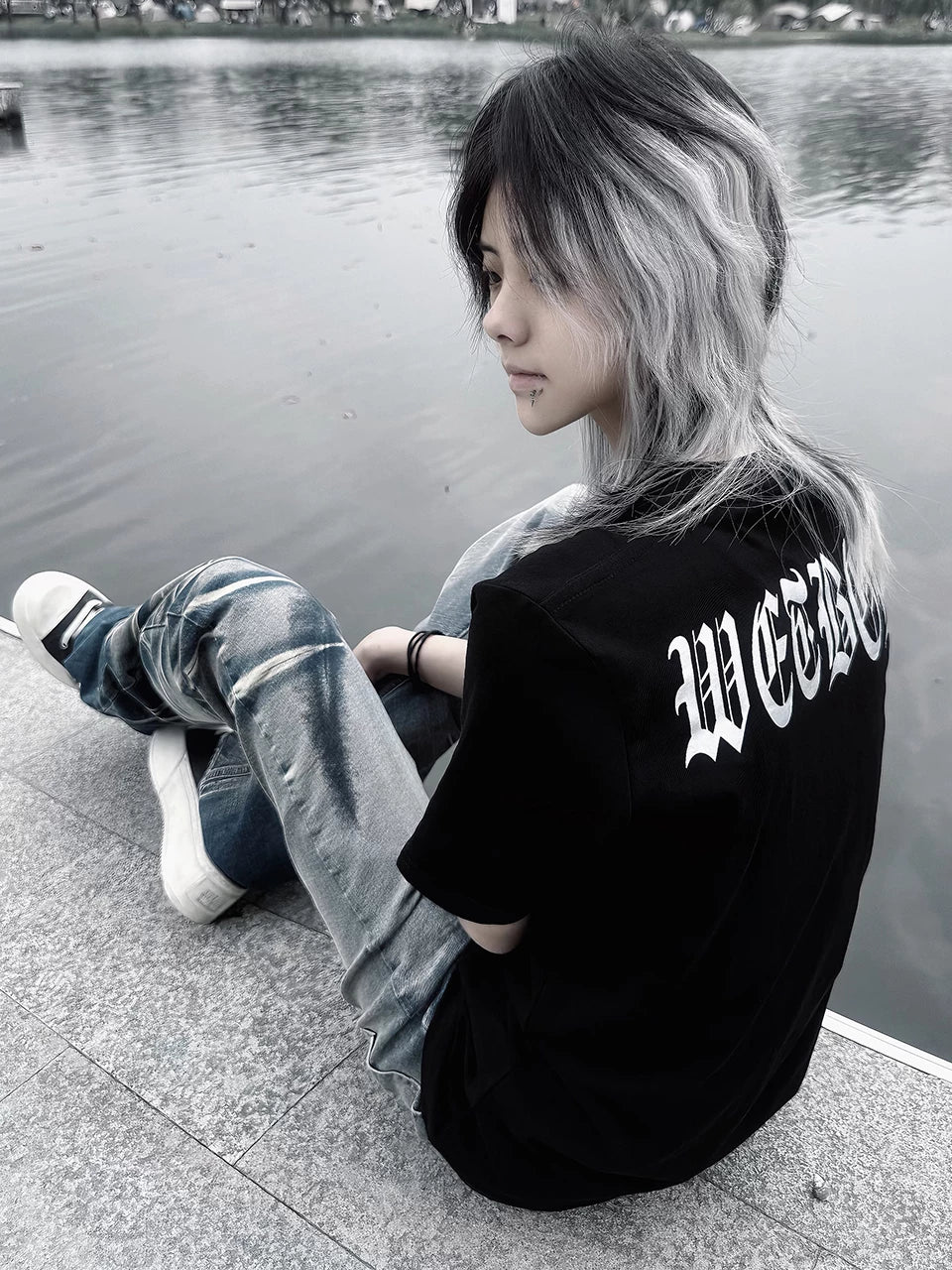 Wetbody Slim Casual Round Neck Tee