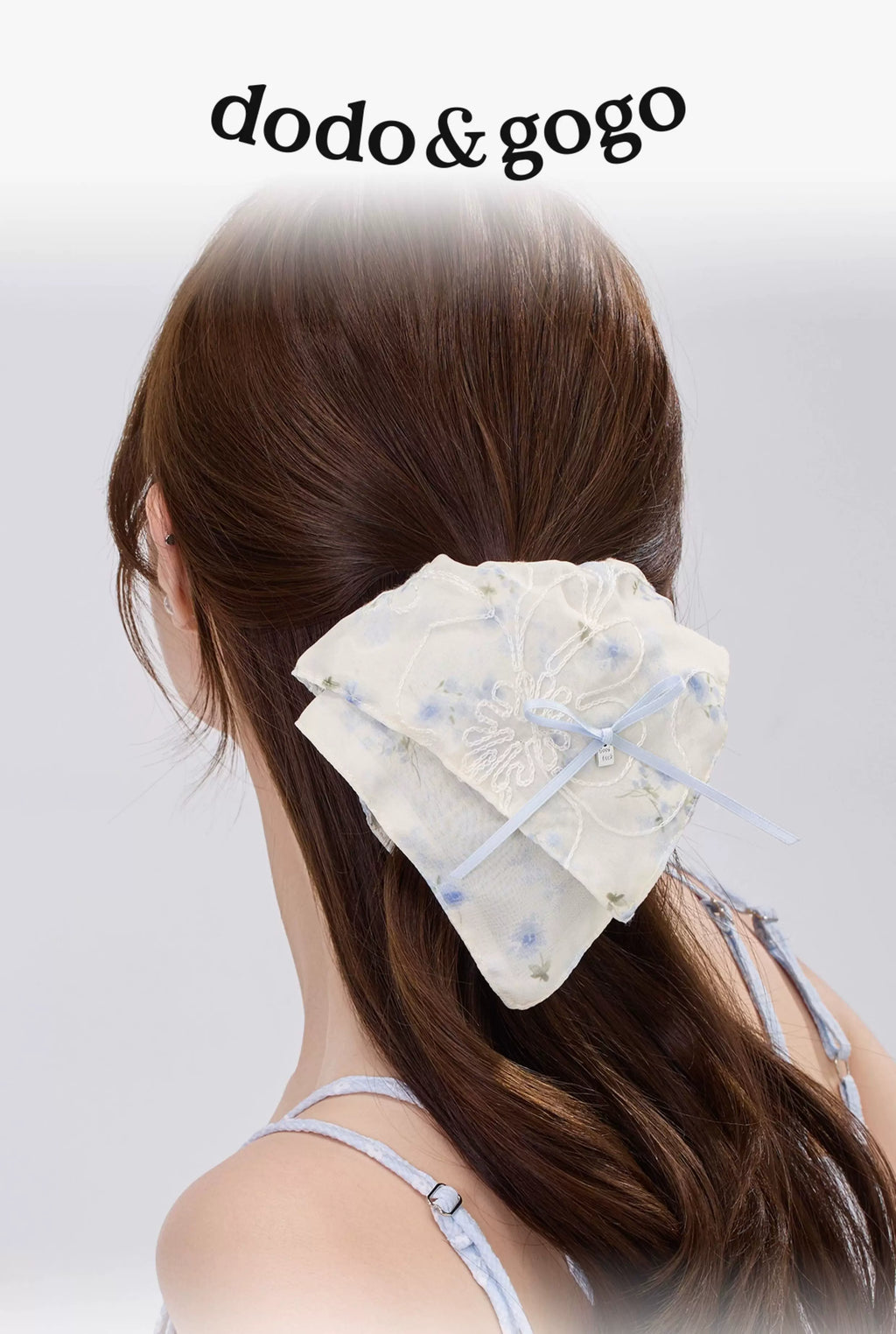 DODOGOGO Ink Bow New Chinese Lace Streamer Headdress